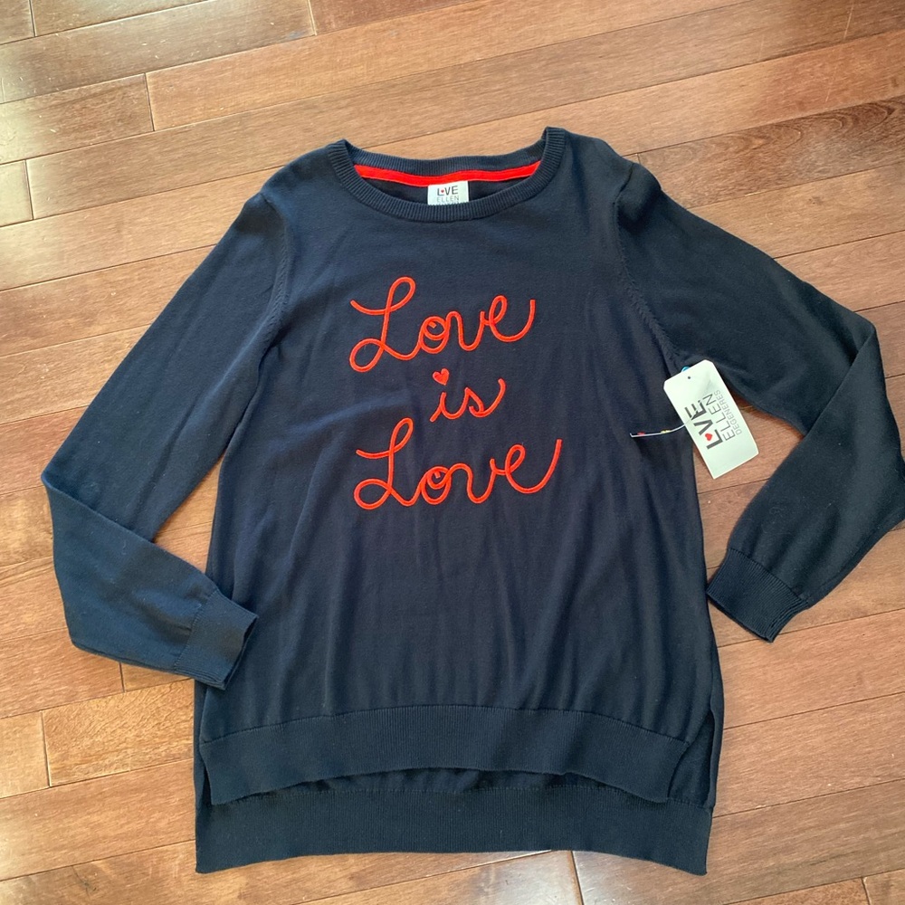Love Ellen Love is love sweater Black Womens L
